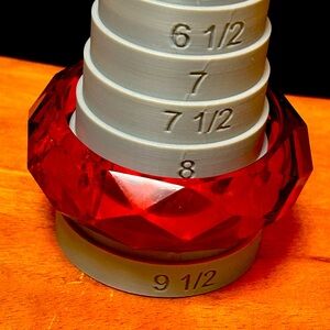 8 inch red jewel cut lucite bangle